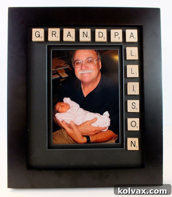 Finished Scrabble Picture Frame