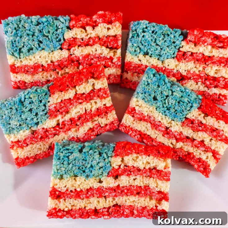 American Flag Rice Krispie Treats