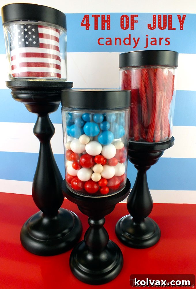 Patriotic 4th of July Candy Jars Ready for Celebration
