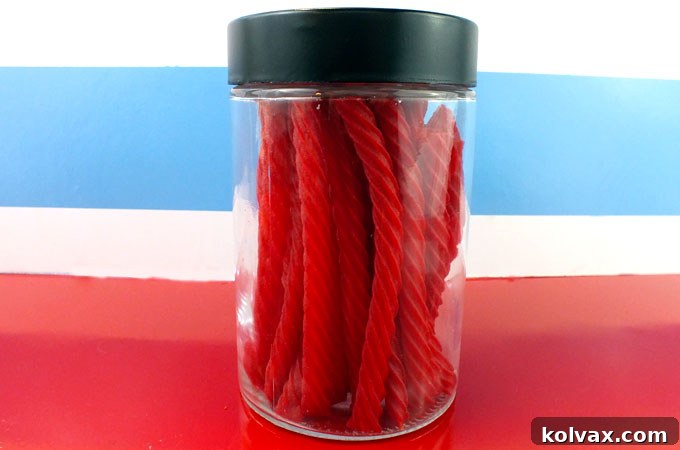 Red Vines Candies in a Festive Jar
