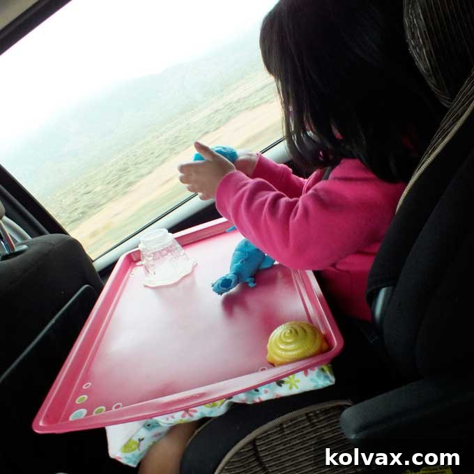 Ultimate DIY Road Trip Travel Tray for Kids: Keep toddlers entertained on long car journeys with this easy-to-make, stable lap desk.