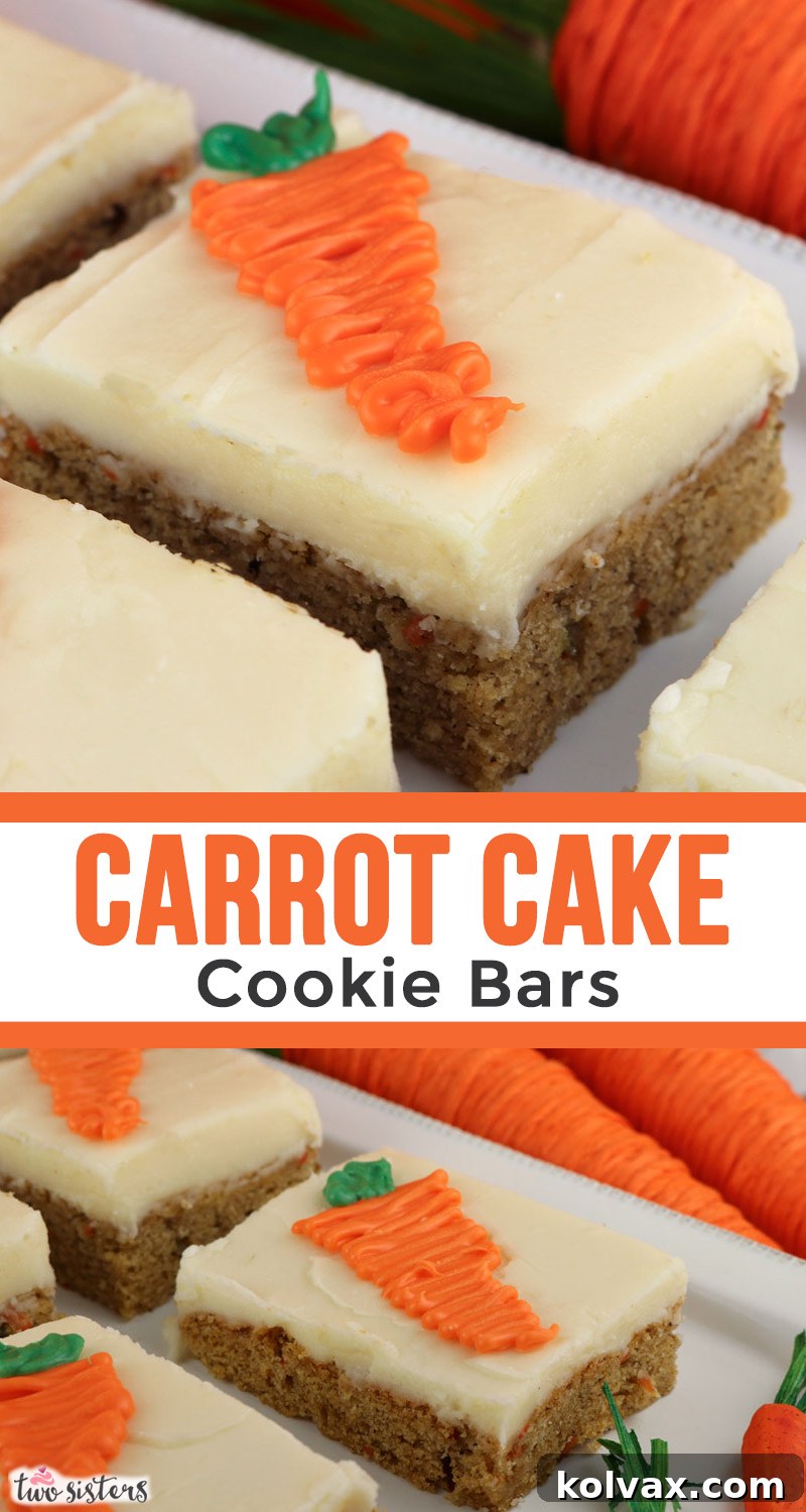 Close-up of Carrot Cake Bars with Cream Cheese Frosting