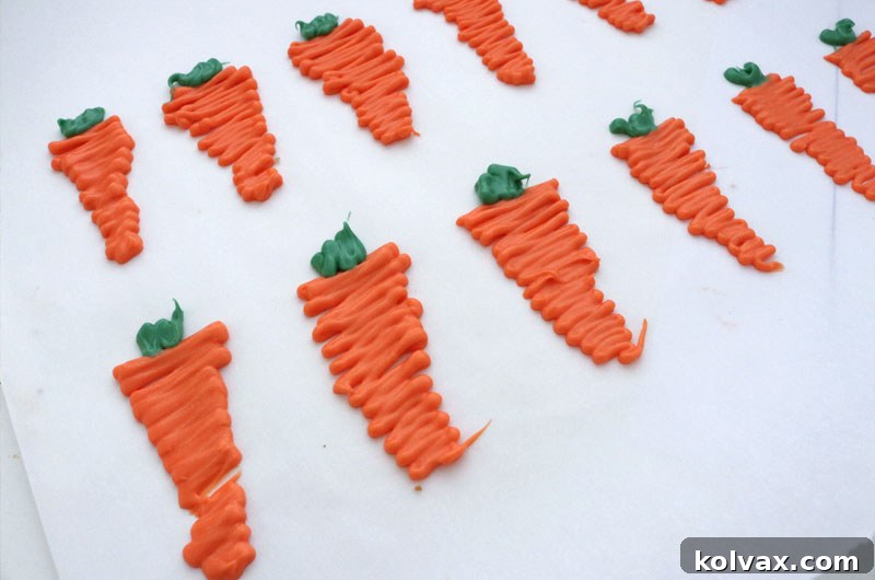 Easy Candy Melt Carrot Decorations