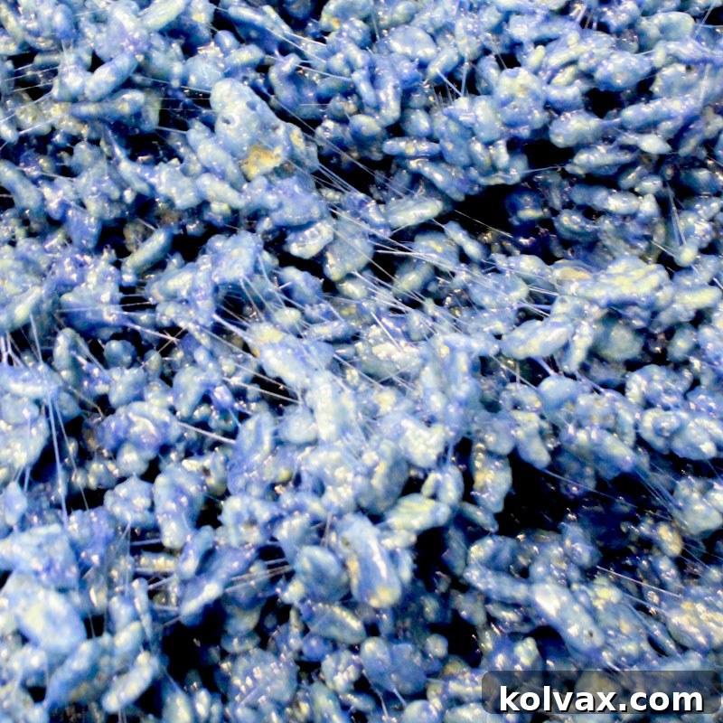 Classic blue colored Rice Krispie Treats, bright and cheerful for any occasion.