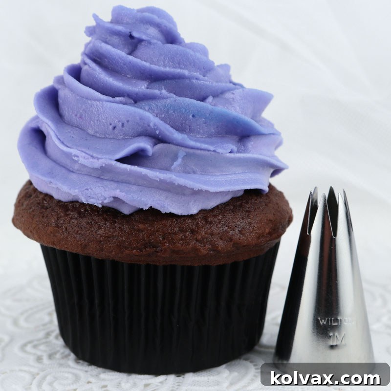 Wilton 1M Open Star Decorating Tip for piping elegant Classic Swirls on cupcakes