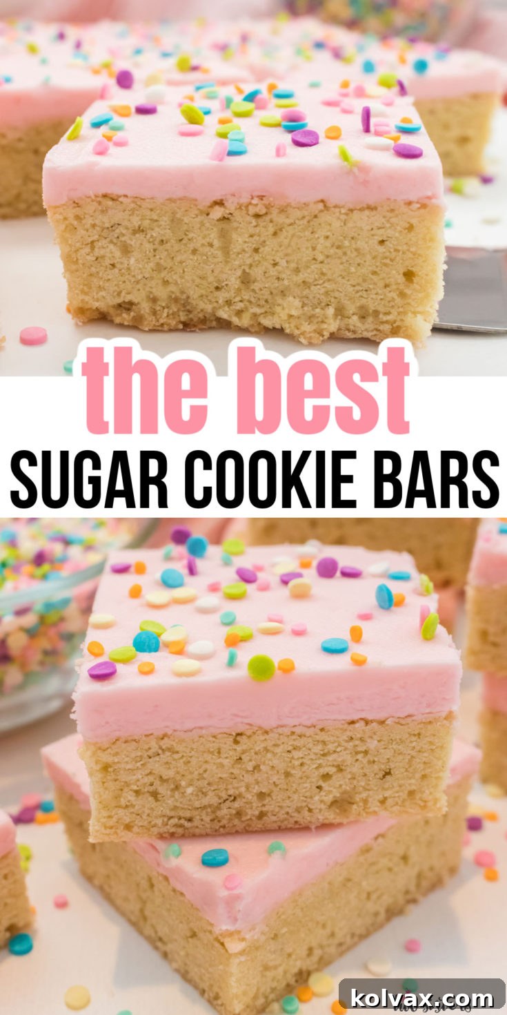 Pinnable image for The Best Sugar Cookie Bars recipe