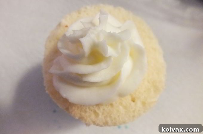 Frosting Swirl on the top of the Ombre Mini Cake