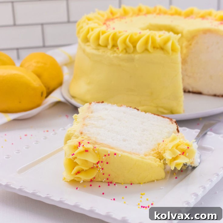 Angel Food Cake with Lemon Frosting