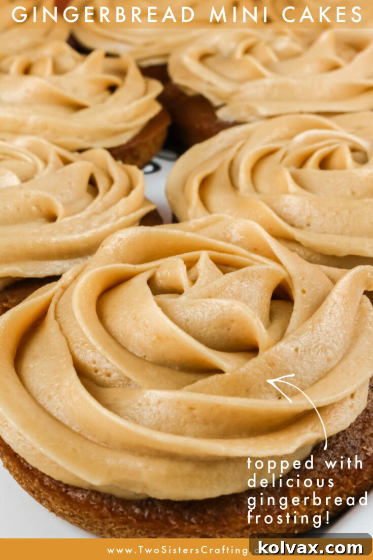 Gingerbread Mini Cakes Pinned Image