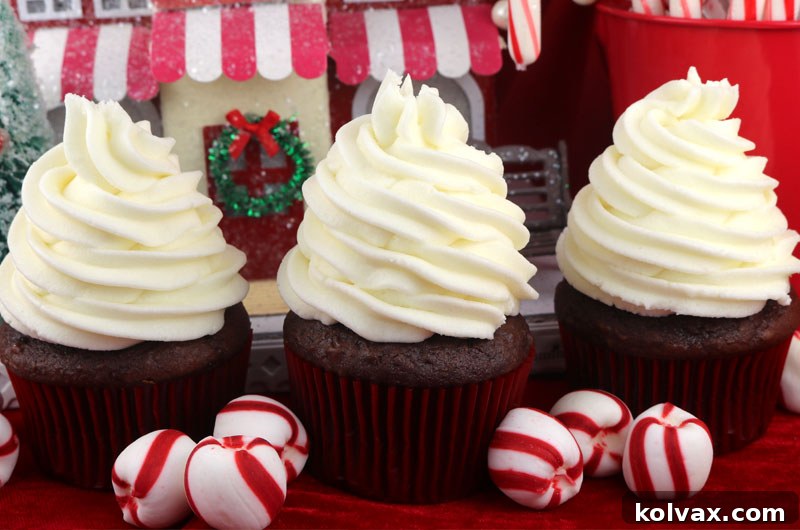 Delicious Peppermint Whipped Cream Frosting perfect for Christmas desserts
