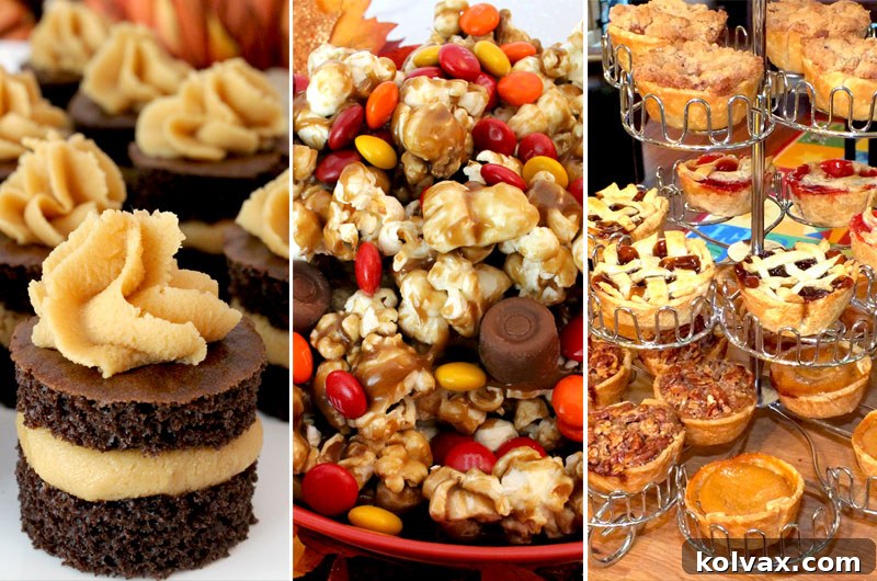 Delicious Thanksgiving Desserts Beyond Pie: A collection of fall-themed treats perfect for your holiday dinner, featuring popular recipes from Two Sisters Crafting.