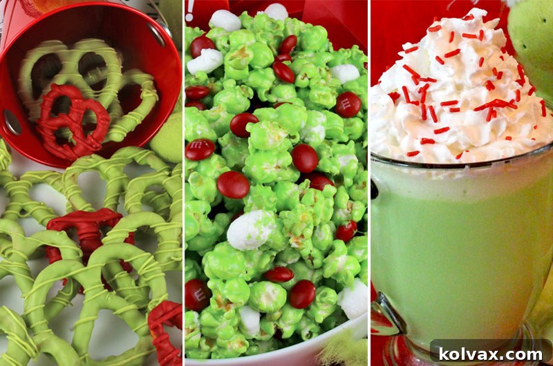 Discover Our Grinchiest Grinch Treats: a festive collection of Grinch-themed desserts perfect for holiday parties, family movie nights, school events, or special seasonal indulgences. These yummy Grinch snacks are ideal for your Christmas baking list. Follow us for more creative Christmas food ideas and save these recipes for later! #ChristmasDesserts #ChristmasTreats #Grinch #HowTheGrinchStoleChristmas #GrinchTreats #TwoSistersCrafting