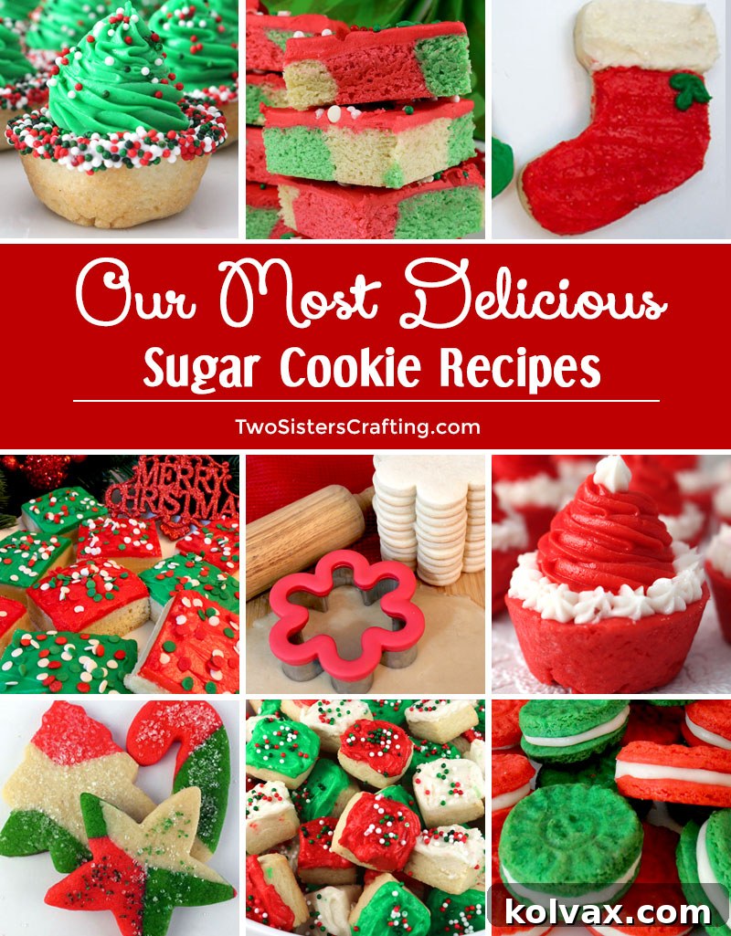 A vibrant collection of Our Most Delicious Christmas Sugar Cookie Recipes, perfect for holiday baking lists and festive treats. Pin this for later!
