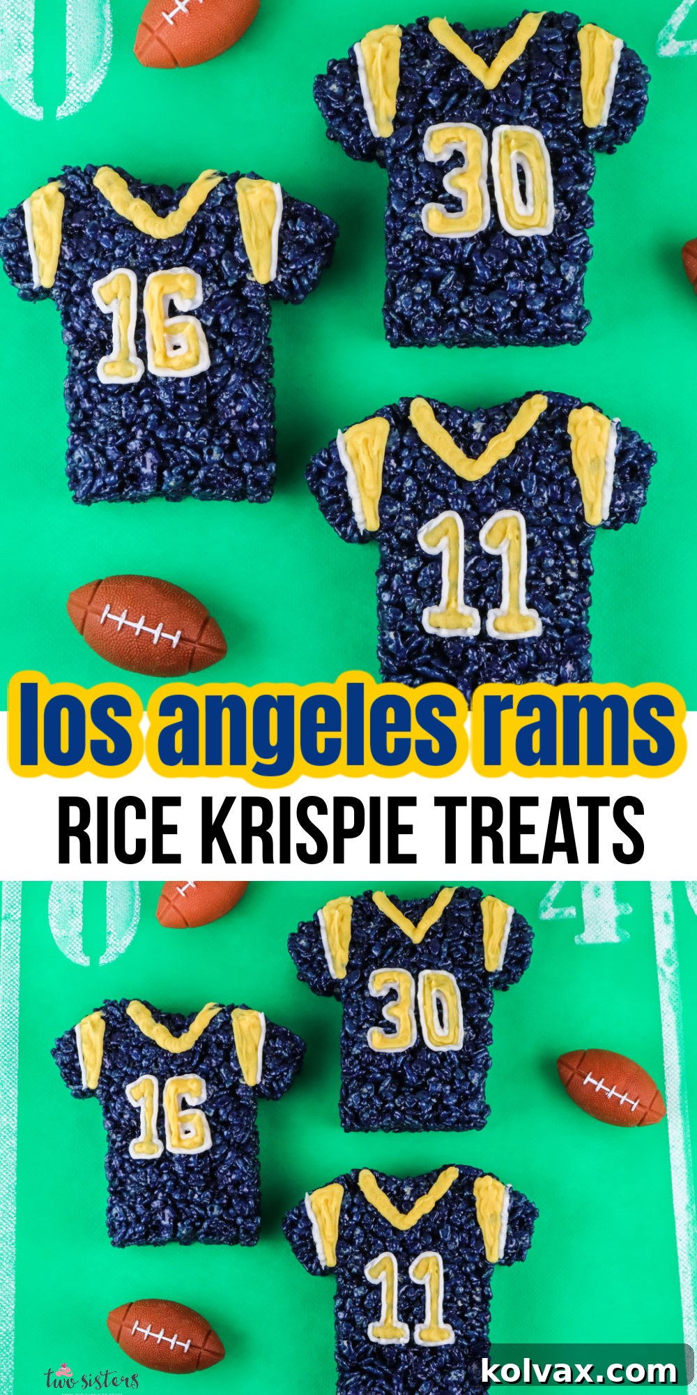 Los Angeles Rams Rice Krispie Treats with team colors