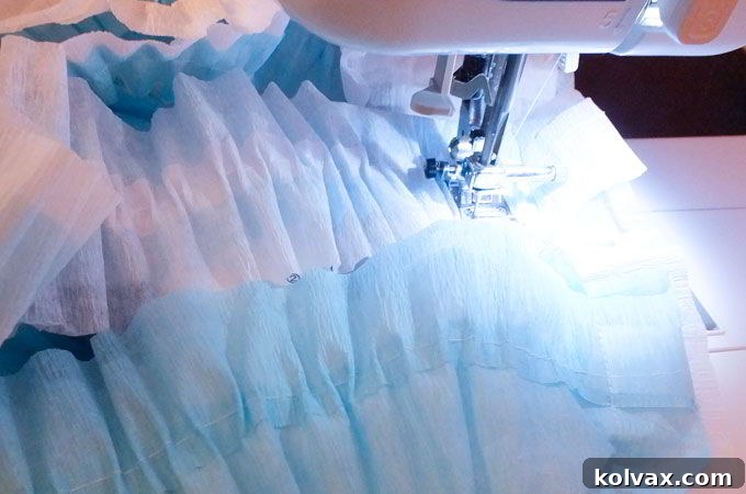 Sewing the Ruffled Streamer Backdrop