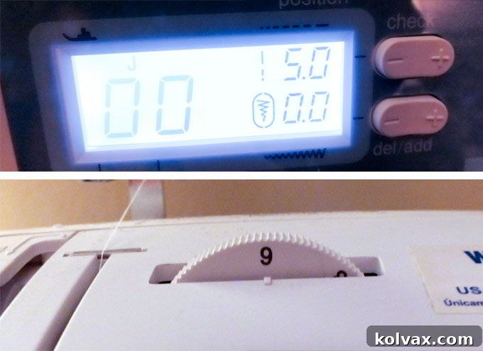 Changing the settings on my sewing machine