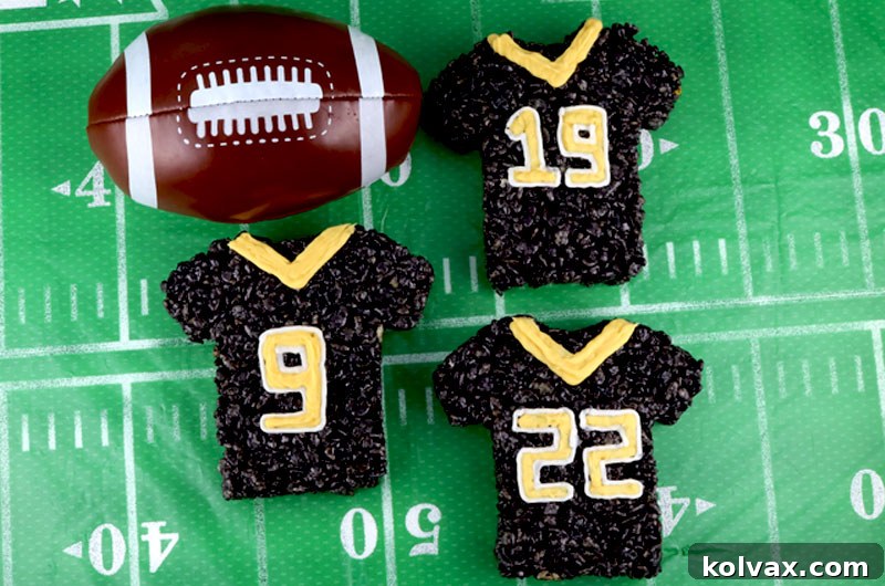 New Orleans Saints Rice Krispie Treat Jerseys - Fun Football Game Day Dessert