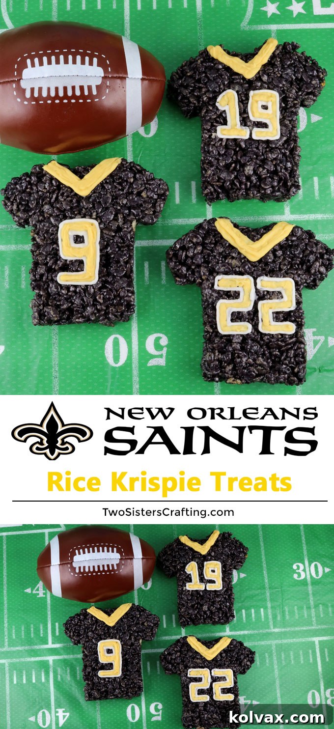 New Orleans Saints Themed Rice Krispie Treats - Game Day Dessert Idea