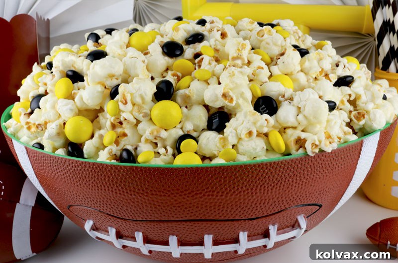 New Orleans Saints Popcorn: The ultimate sweet and salty treat for game day, perfect for Saints fans at any football party, NFL playoff gathering, or Super Bowl celebration. Easy to make and incredibly delicious!