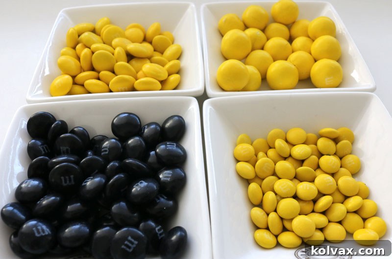 New Orleans Saints Popcorn adorned with black and gold M&M's