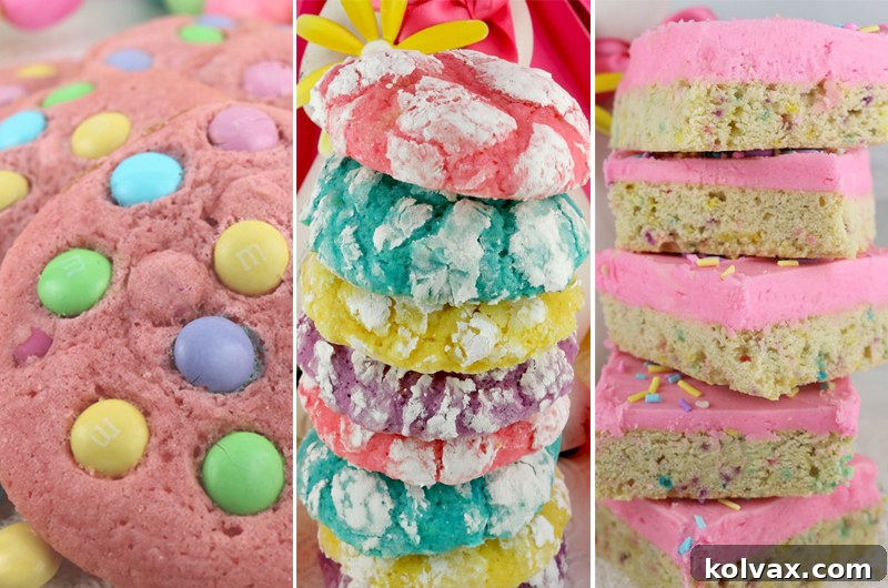 A vibrant collection of delicious spring cookies, perfect for Easter and seasonal celebrations. These irresistible cookie recipes feature bright colors and fresh flavors, ideal for your next spring gathering or family treat. Discover our best spring treats today!