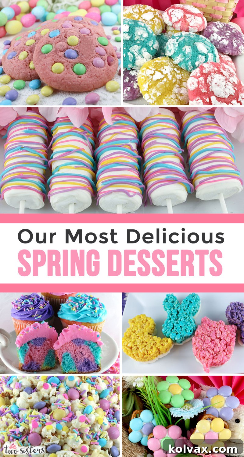 Our Most Delicious Spring Desserts - a large variety of our most colorful and most delicious Spring Desserts all in one post for you to enjoy. Each and every one of these Easter Desserts will get rave reviews from your family and friends. Save these yummy Spring Treats for later and follow us for more great Easter Food Ideas.