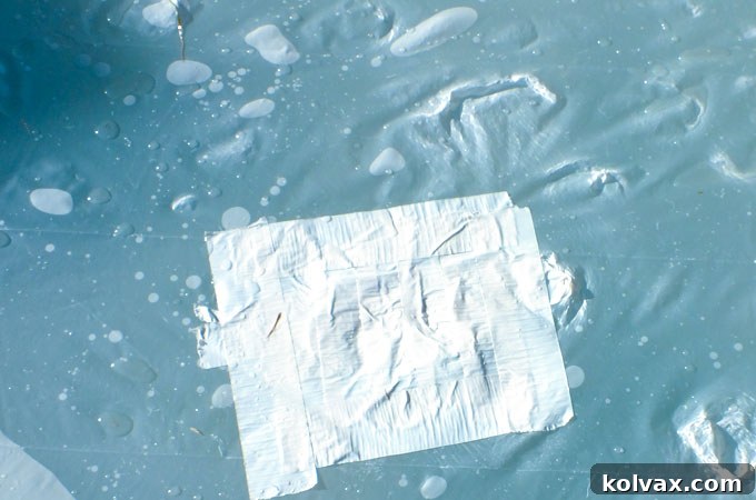 Quick Fix for Water Blob Hole: Duck Tape to the Rescue?