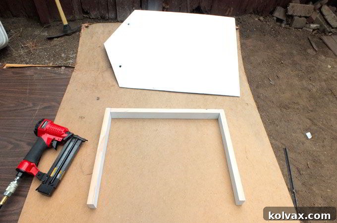 Assembling the side and back edge pieces of the DIY sleds