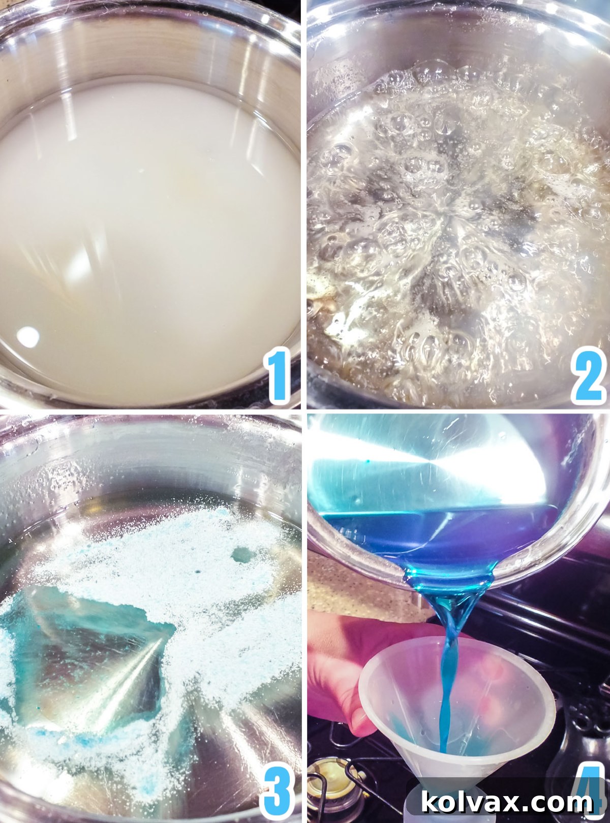 Ingredients for homemade snow cone syrup laid out on a kitchen counter