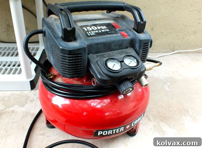 Air compressor used for quickly inflating balloons for party decorations