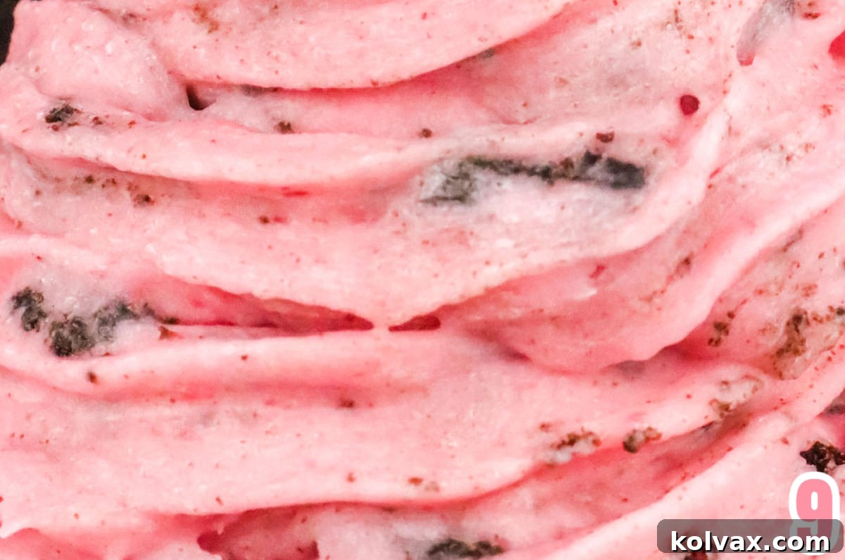 Frosted cupcakes with Raspberry Oreo Buttercream