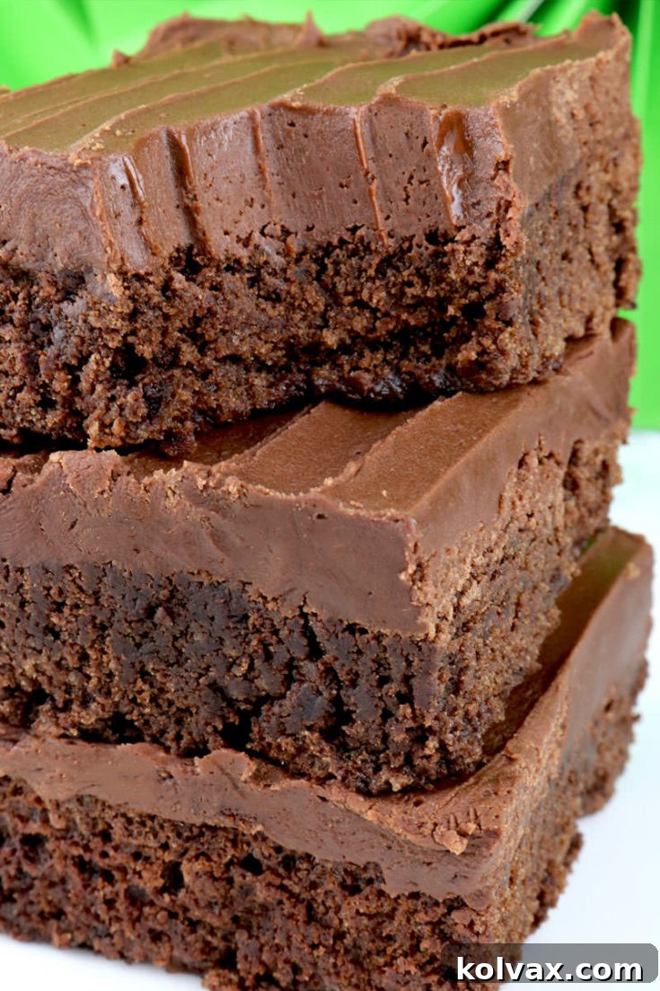 Homemade Brownies with Chocolate Mint Frosting recipe card image.