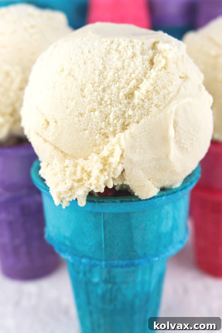 The Best Homemade Vanilla Ice Cream Recipe - Deliciously creamy and sweet homemade ice cream.