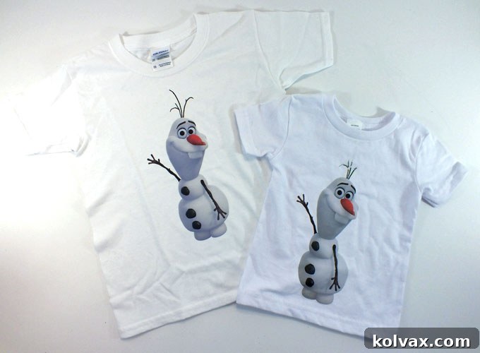 Disney Frozen DIY Olaf Shirt - a super easy DIY party favor for boys (and girls!) at a Frozen Birthday Party. Follow us for more great Frozen Party Ideas.
