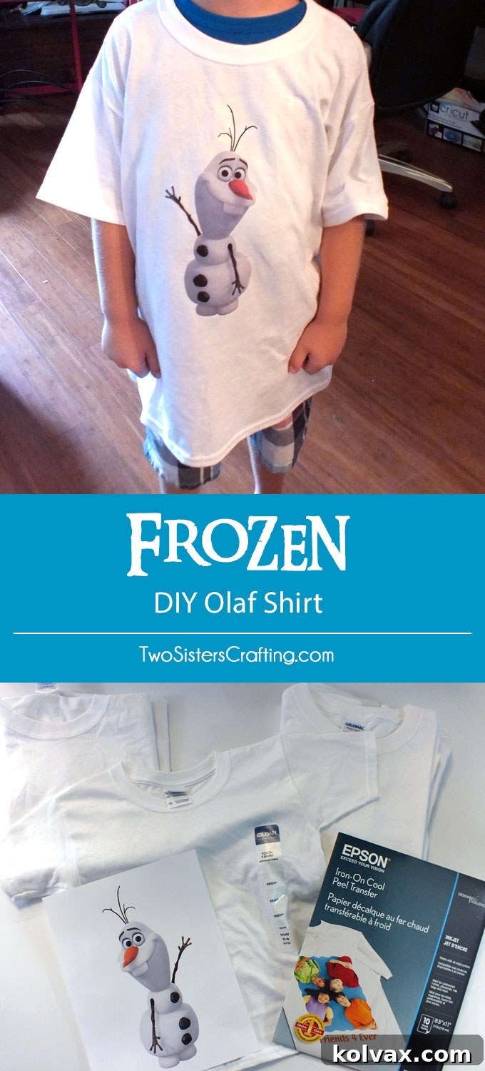 Disney Frozen DIY Olaf Shirt - a super easy DIY party favor for boys (and girls!) at a Frozen Birthday Party. Follow us for more great Frozen Party Ideas.