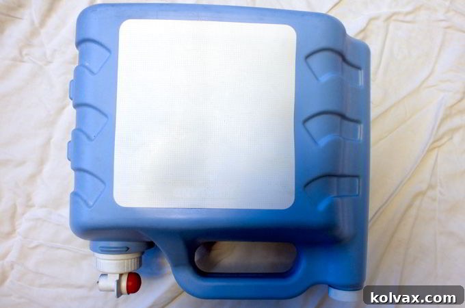 Thoroughly cleaned old fabric softener container, ready for its Frozen transformation