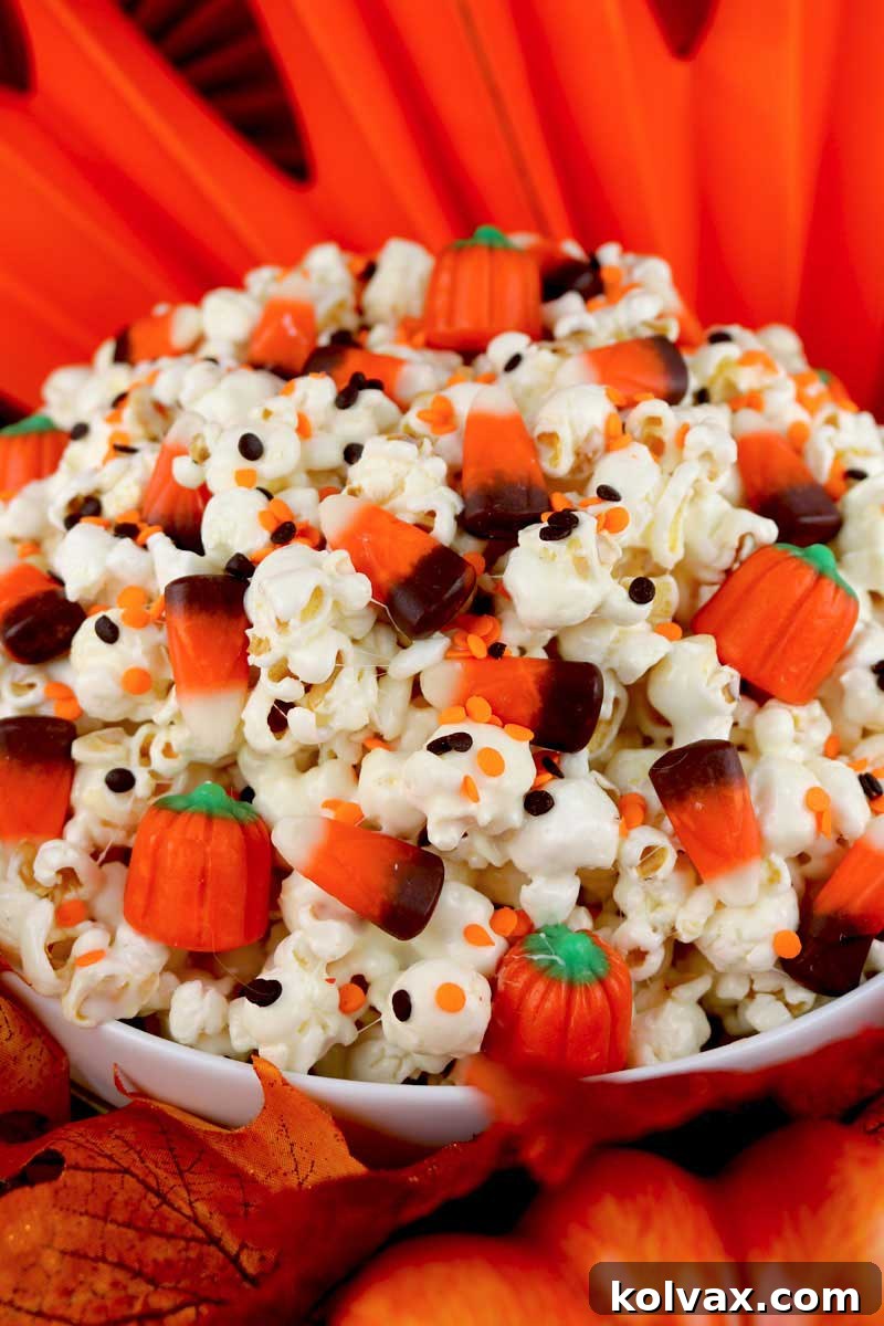 Sweet & Salty Harvest Corn Popcorn for Halloween Parties