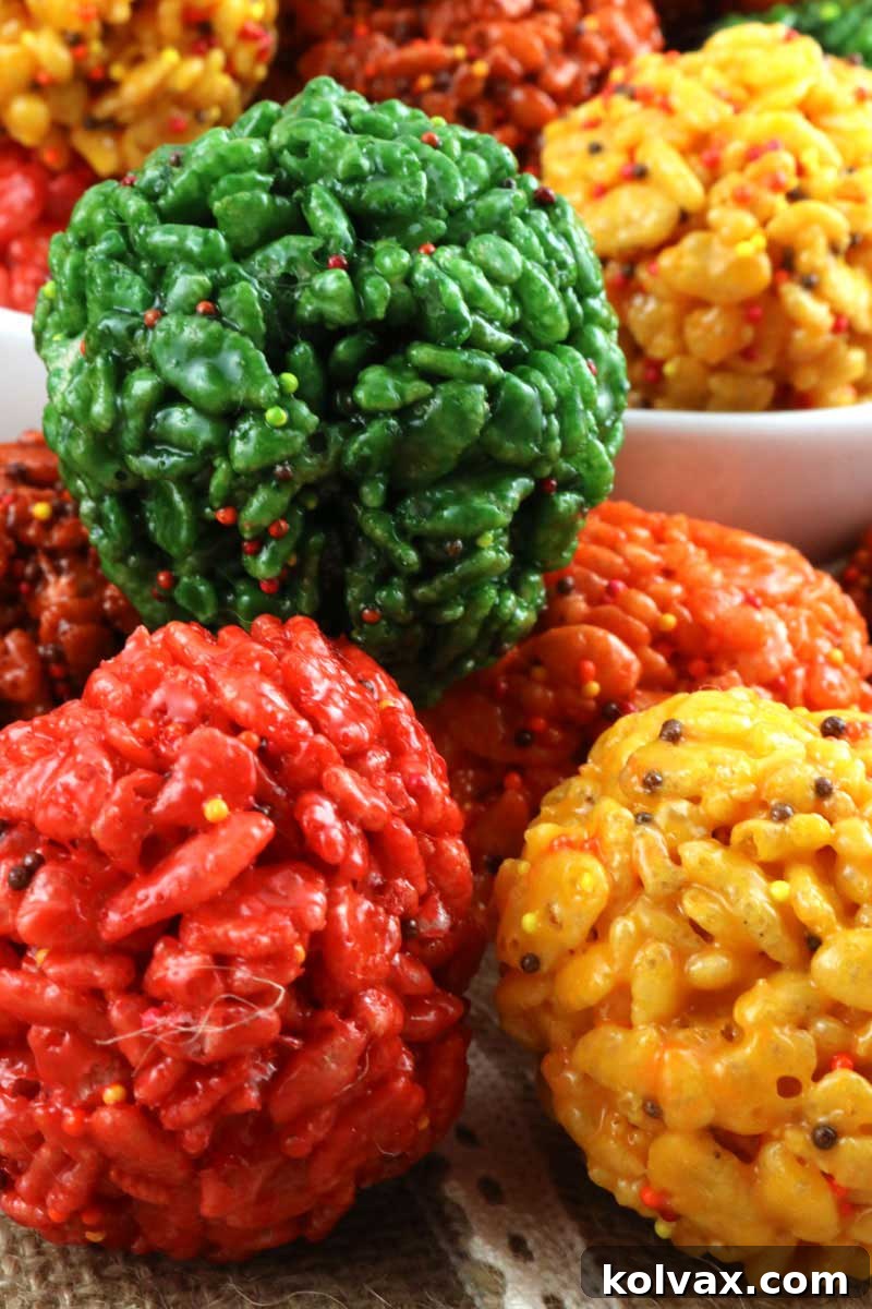 Yummy Fall Harvest Rice Krispie Bites with Autumn Colors