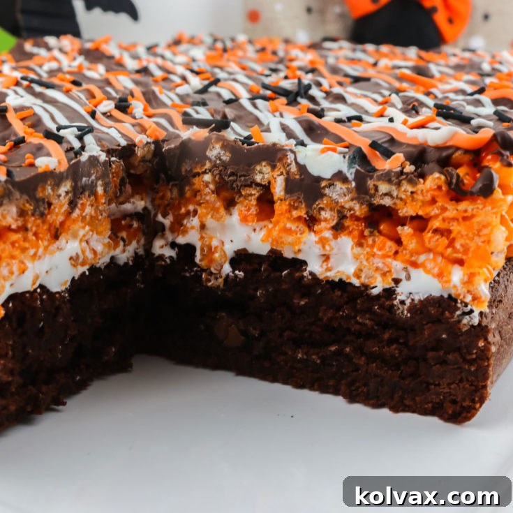 Halloween Brownie Rice Krispie Treats