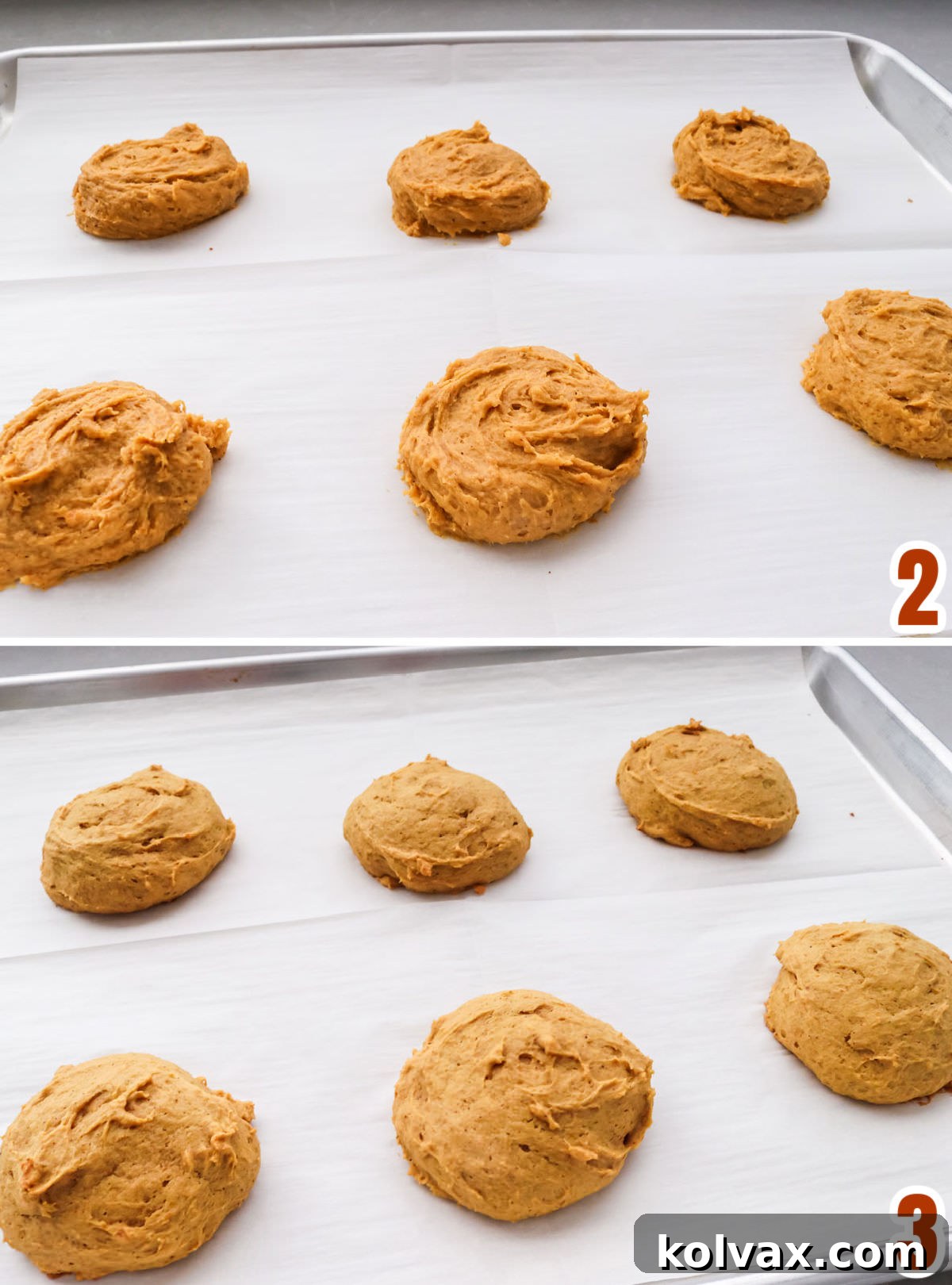 Kabak Kurabiyelerini pişirme adımlarını gösteren kolaj görüntüsü.