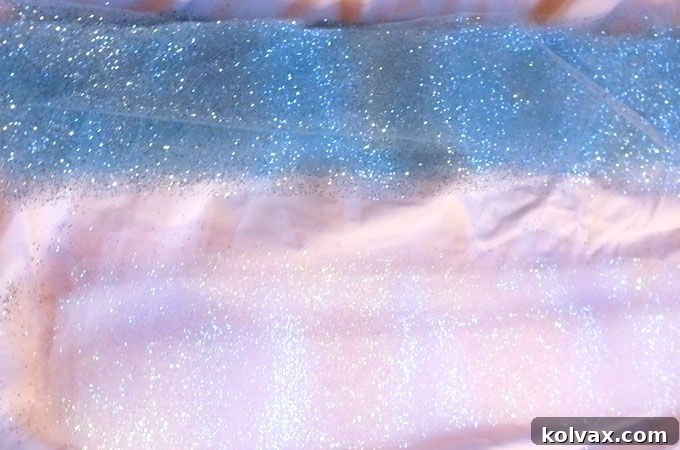 Cut strips of glitter tulle