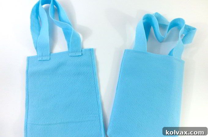 Finishing up the Elsa Party Favor Bags