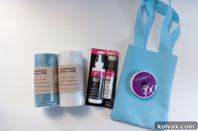 Supplies for Making the Elsa Tutu