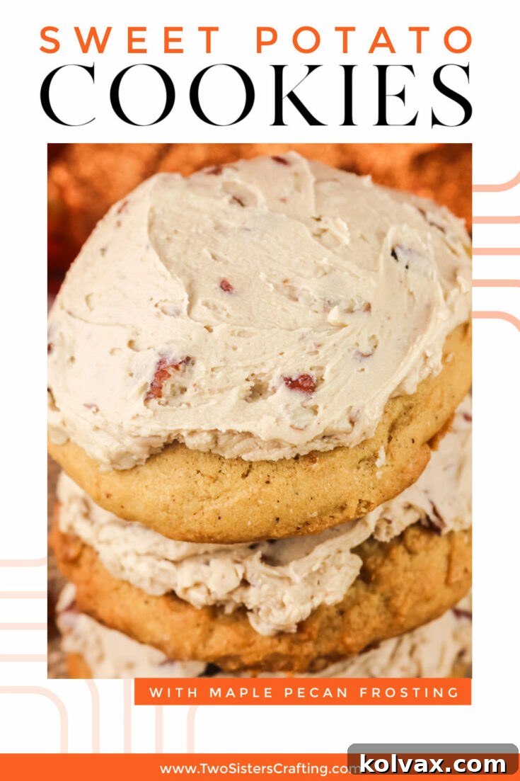 Sweet Potato Cookies with Maple Pecan Frosting