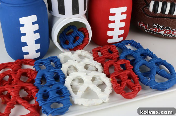 Delicious Houston Texans Pretzels - The perfect sweet and salty treat for any football game day, Super Bowl party, or as a special gift for a Houston Texans fan. Easy to make and incredibly tasty!