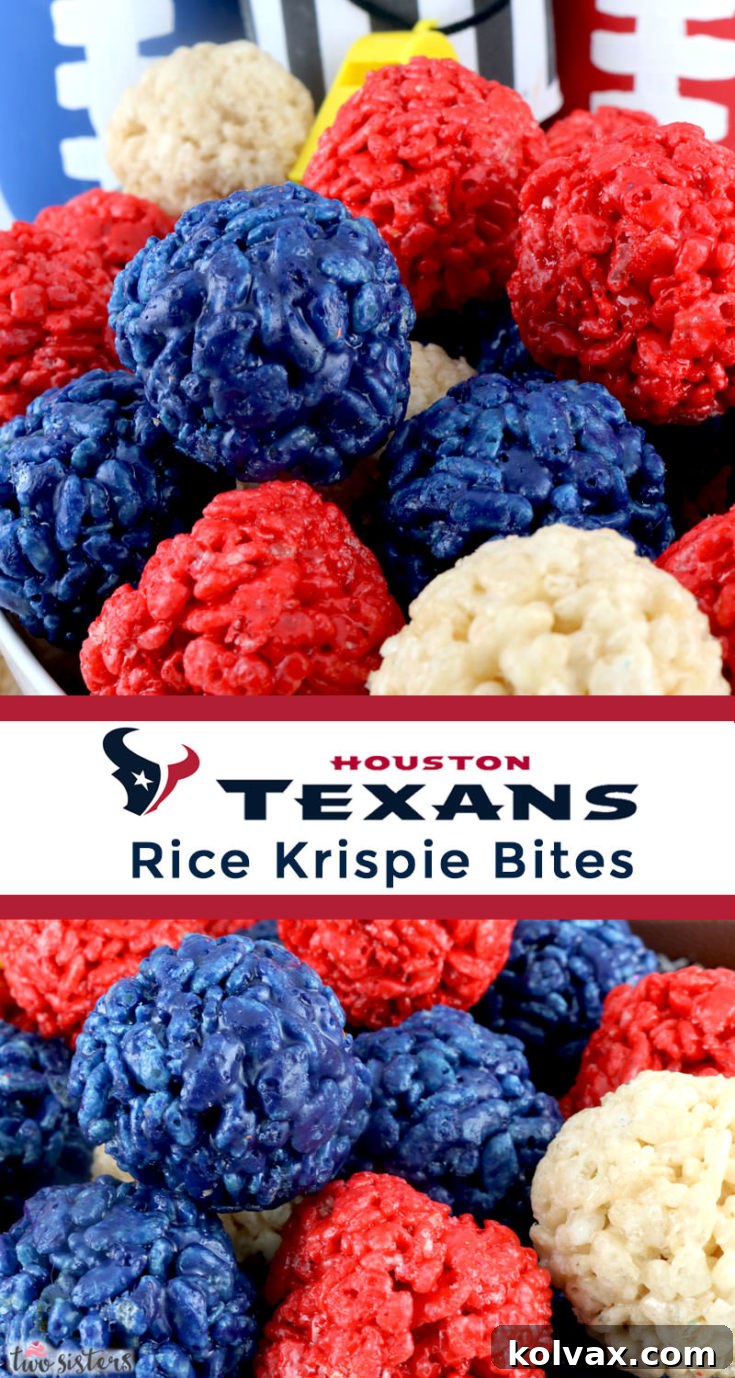Pinterest icon for sharing Houston Texans Rice Krispie Bites