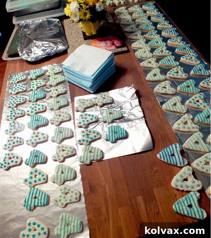 A large collection of decorated Frozen-themed sugar cookies