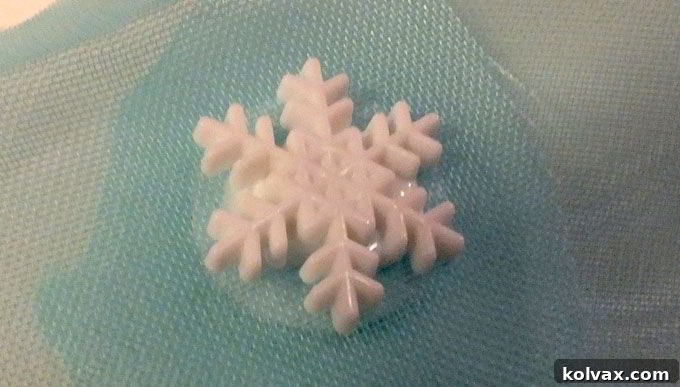Snowflake Button Embellishment on Elsa Cape