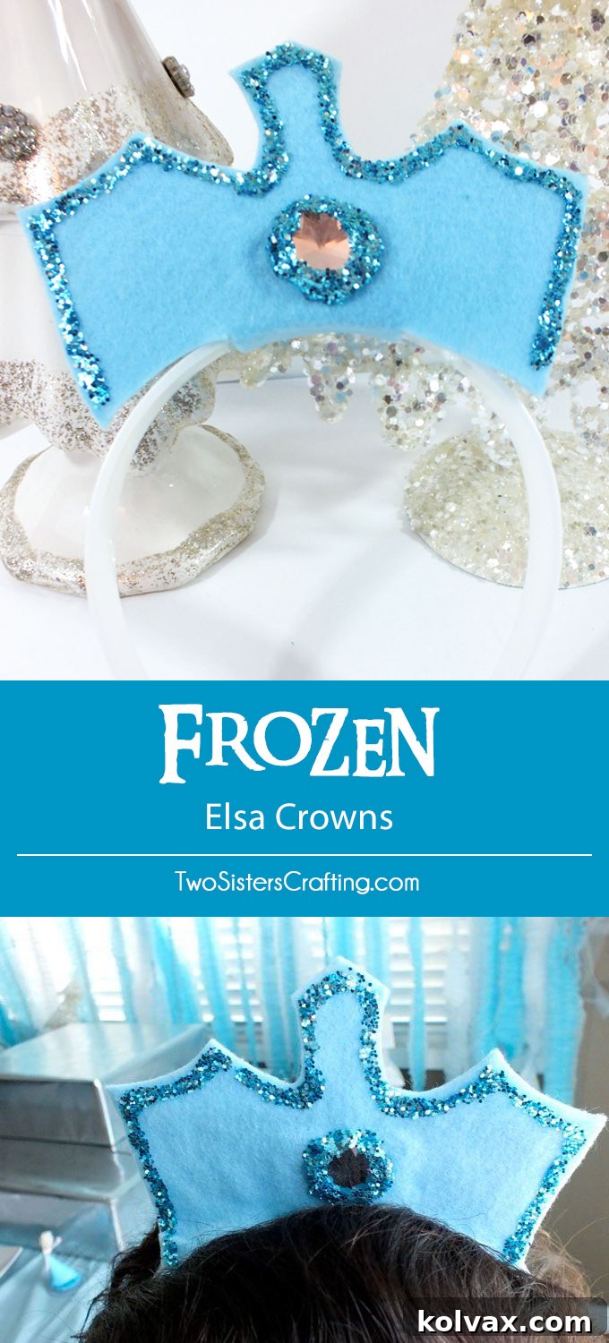 A vibrant collage showcasing the beauty and ease of making Disney Frozen Elsa Crowns, perfect for birthday parties and dress-up fun. Join us for more magical Frozen party ideas!