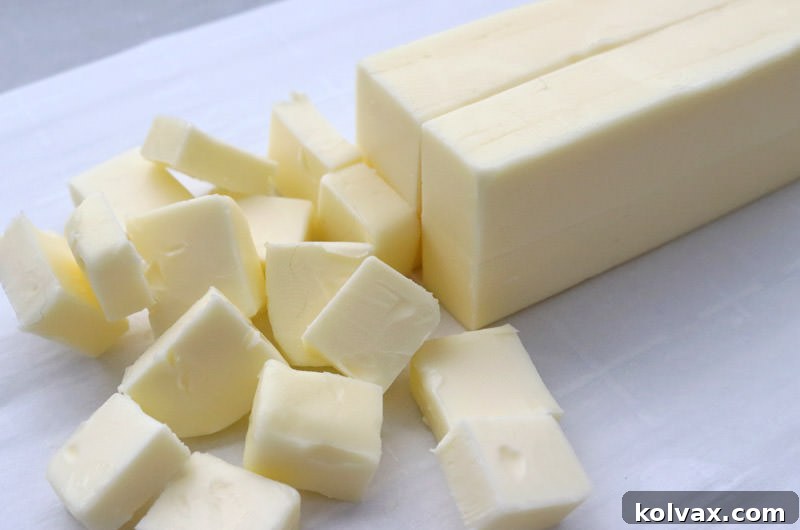 Cubed Butter for Faster Softening